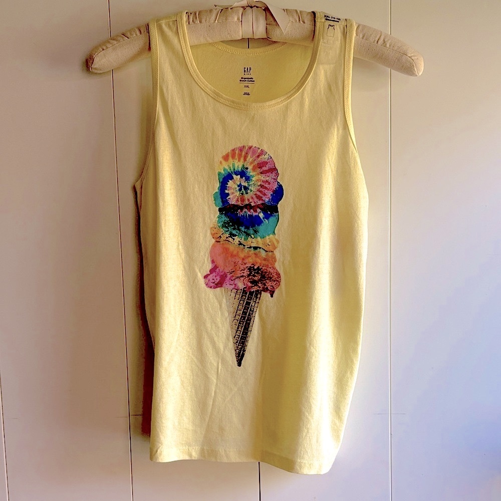 GAP Yellow Tie-Dye Ice Cream Tank Top Size XXL 14-16 Girls